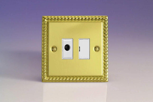 Varilight 13A Unswitched Fused Spur + Flex Outlet Georgian Brass XG6UFOW