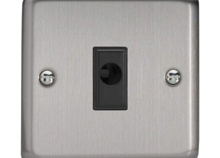 Varilight XSFOB Matt Chrome Flex Outlet Plate Black Inserts