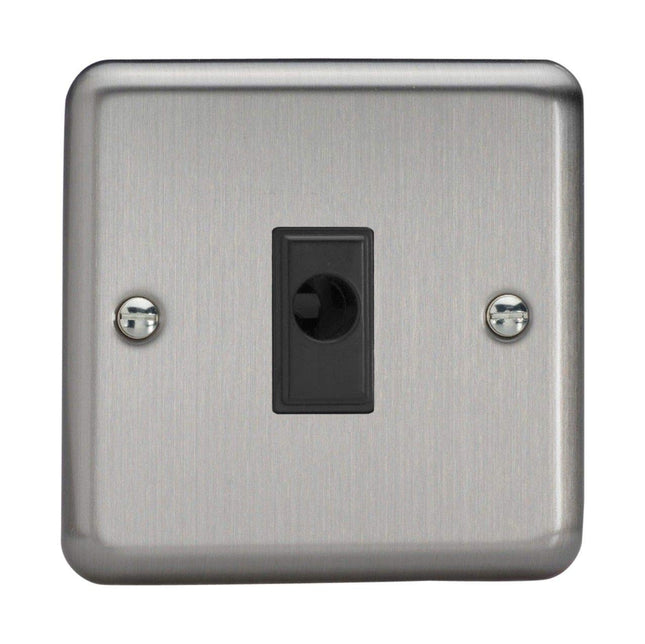 Varilight XSFOB Matt Chrome Flex Outlet Plate Black Inserts