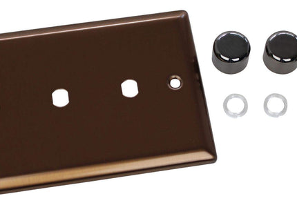 Varilight WYD3.BZ Urban Brushed Bronze 3 Gang Dimmer Plate Only + Dimmer Knobs