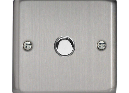 Varilight 1-Gang 6A 1-Way Push-to-Make Momentary Switch Matt Chrome XSM1