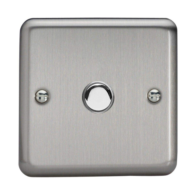 Varilight 1-Gang 6A 1-Way Push-to-Make Momentary Switch Matt Chrome XSM1