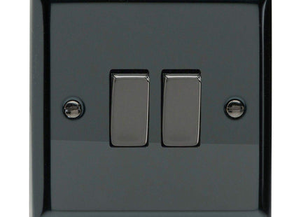 Varilight XI2D Rocker Switches 2-Gang Iridium Black Chrome