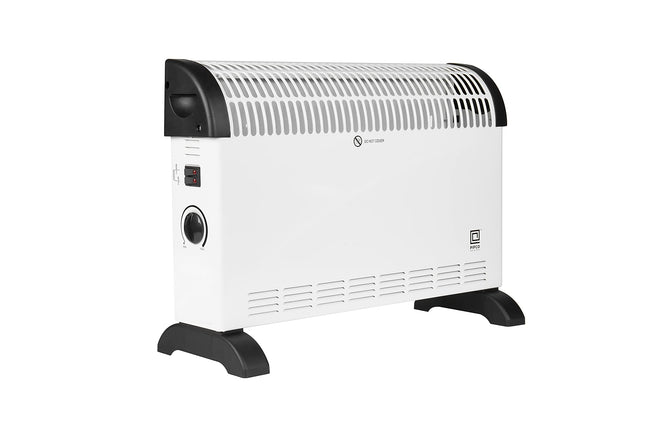 PIFCO 2KW White Convector Heater 3 Heat Settings, Free Standing Portable Electric Convector Heater Fast & Quick heating, Safe and Reliable for Home, Office, Hotel UK Plug