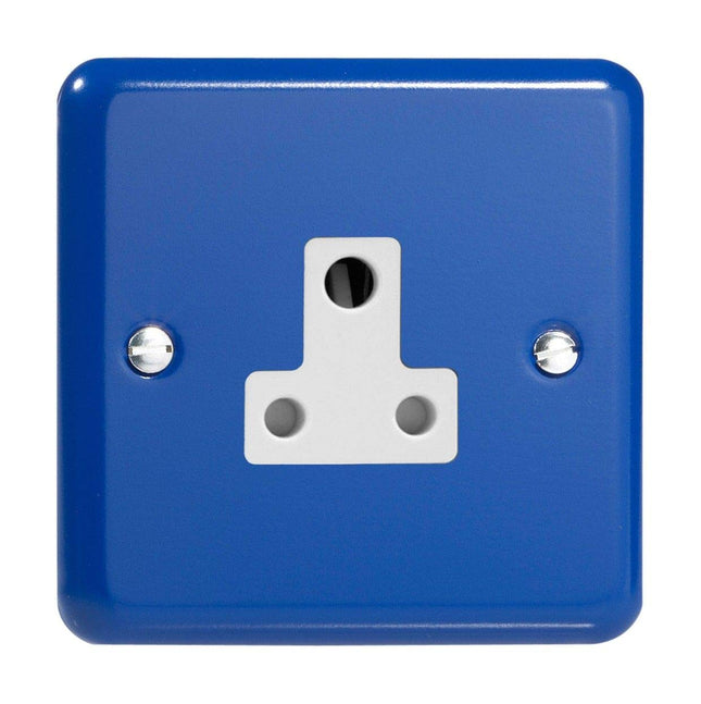 Varilight 1-Gang 5A Round Pin Plug Socket Reflex Blue XYRP5AW.RB