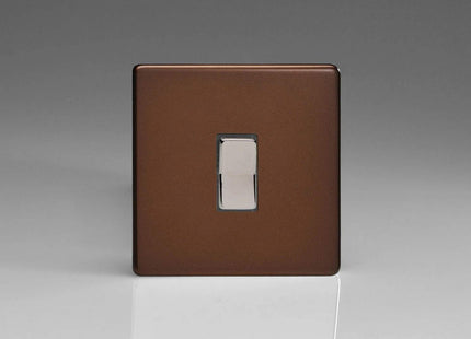 Varilight XDMR1S Screwless Mocha 1-Gang 10A 1 or 2 Way Retractive Light Switch