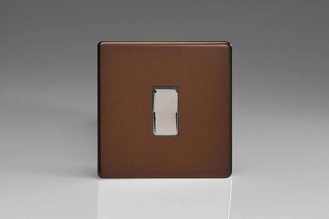 Varilight XDMR1S Screwless Mocha 1-Gang 10A 1 or 2 Way Retractive Light Switch
