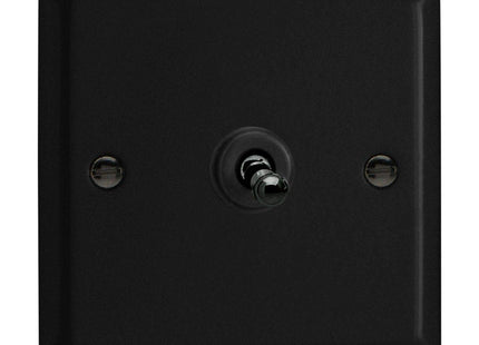 Varilight Urban Matt Black 1-Gang 2-Way 10 Amp Toggle Switch, 91x91x36mm