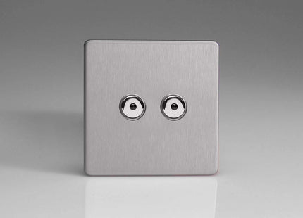 Varilight 2-Gang 1-Way Remote/Touch Control   LED Dimmer 2 x 0-100W Light Switch 2-Gang 1-Way Remote/Touch Control Master LED Dimmer 2 x 0-100W (1-10 LEDs)