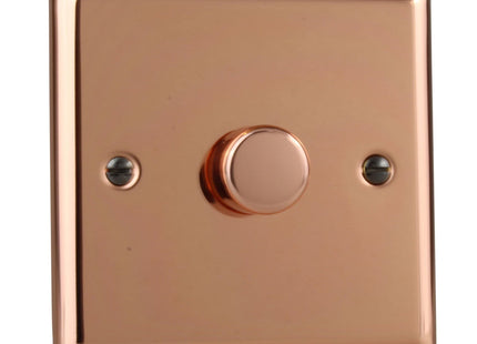 Varilight JYP401.CU Dimmer Switch 1-Gang 2 Way Polished Copper LED/Halogen V-Pro