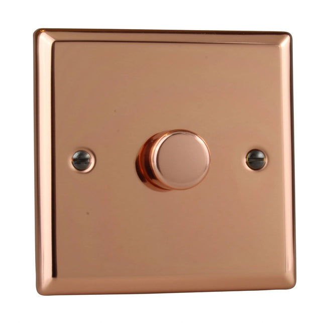 Varilight JYP401.CU Dimmer Switch 1-Gang 2 Way Polished Copper LED/Halogen V-Pro
