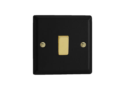 Varilight Vogue Collection Matt Black 1-Gang 20 Amp Double Pole Rocker Switch