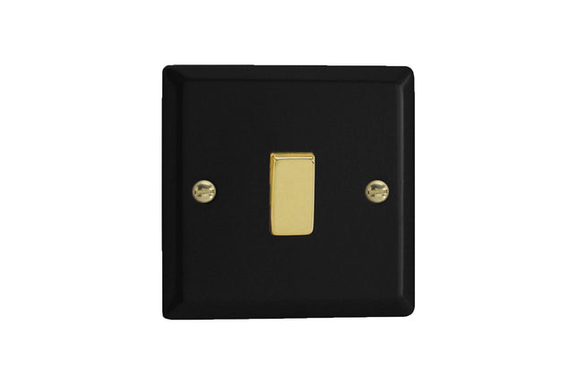 Varilight Vogue Collection Matt Black 1-Gang 20 Amp Double Pole Rocker Switch