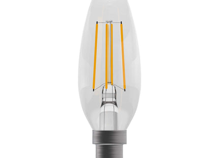 Bell 60115-4W LED Filament Clear Candle Dimmable ES, 4000K
