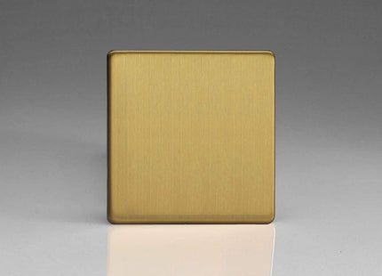 Varilight 1-Gang Blank Plate Dimension Screwless Brushed Brass XDBSBS