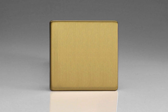 Varilight 1-Gang Blank Plate Dimension Screwless Brushed Brass XDBSBS