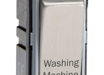 Varilight Engraved 20A 1-Way Double Pole Switch 'Washing Machine' PowerGrid Steel G201DS.WM