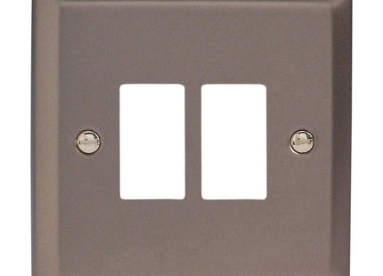 Varilight XRPGY2 Classic Pewter 2-Gang Grid Plate (Single Plate)