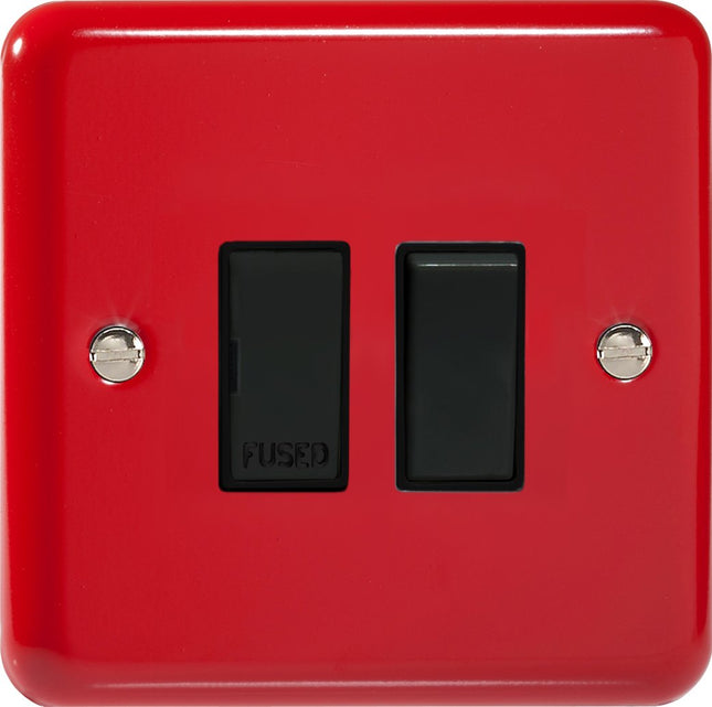 Varilight 1-Gang (Single), 13 Amp Switched Fused Spur, Classic Lily Pillar Box Red XY6B.PR