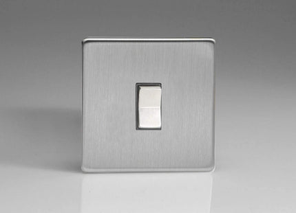 Varilight 1-Gang 10A 2-Way & Off Retractive Brushed Steel Screwless Switch