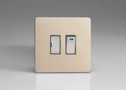 Varilight 13A Switched Fused Spur + Neon with Metal Inserts Satin Chrome XDN6NDS