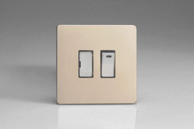 Varilight 13A Switched Fused Spur + Neon with Metal Inserts Satin Chrome XDN6NDS