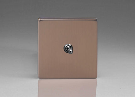 Varilight Flat Plate Screwless 1-Gang 10 Amp Toggle Light Switch