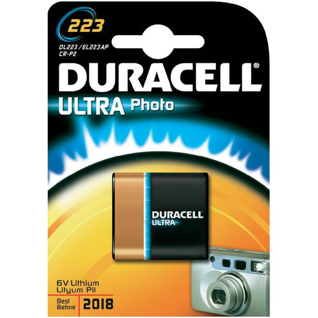 Duracell Lithium Battery 223, 6 xSingle in Blister Pack (6 Batteries)