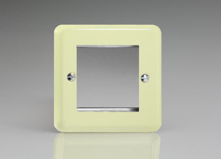 Varilight Single Size Data Grid Face Plate For 2 Data Modules, Classic Lily White Chocolate XYG2.WC
