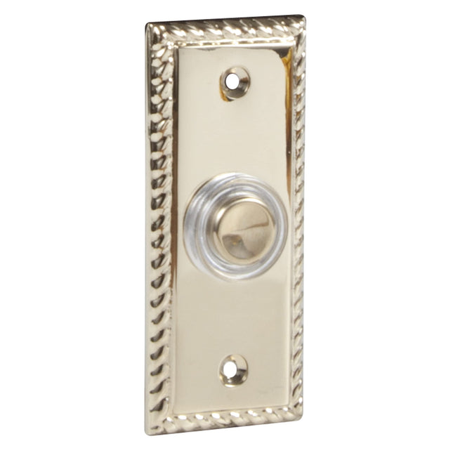 Byron 2205L Wired Doorbell Additional Illuminated Bell Push Brushed Nickel