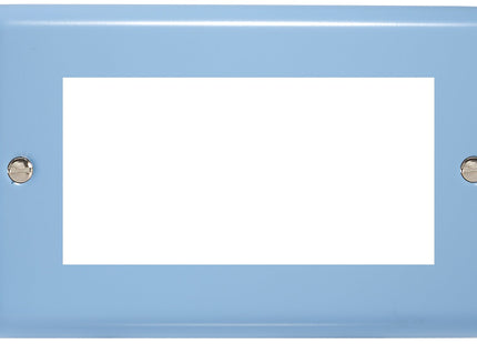 Varilight Double Size Data Grid Face Plate For 3 or 4 Data Modules, Classic Lily Duck Egg Blue XYG4.DB