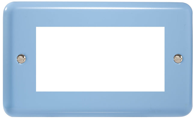 Varilight Double Size Data Grid Face Plate For 3 or 4 Data Modules, Classic Lily Duck Egg Blue XYG4.DB