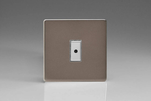 Varilight Flat Plate Screwless Pewter Eclique 2 1-Gang 1 x 100W Multi-Way Remote/Touch Control V-Pro Dimmer Master Unit