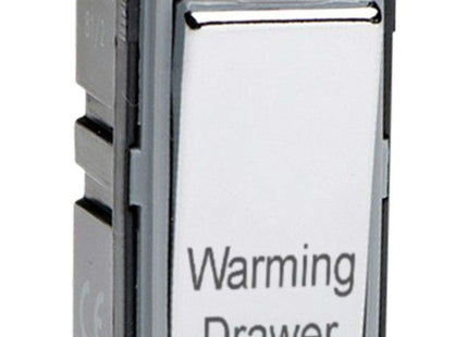 Varilight Polished Chrome Powergrid Engraved Module 20 Amp 1-Way Double Pole Switch 'Warming Drawer'