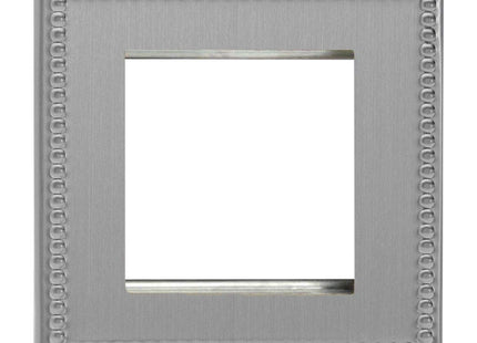 Varilight Single Size Data Grid Face Plate For 2 Data Modules, Dimension Screwless Jubilee Brushed Steel XDYG2S.JS