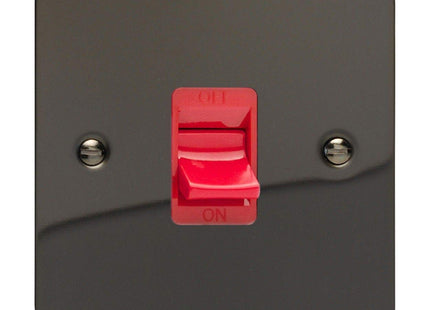 Varilight Ultra Flat Plate Iridium Black 45A Cooker Switch XFi45S