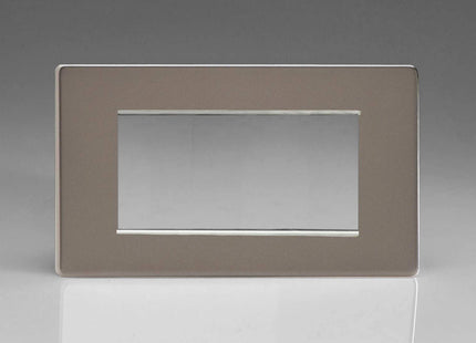Varilight Data Grid Face Plate For 3 or 4 Data Module Width Dimension Screwless Pewter XDRG4S
