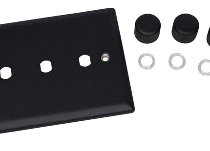 Varilight WYD4.MB Urban Matt Black 4 Gang Dimmer Plate Only + Dimmer Knobs