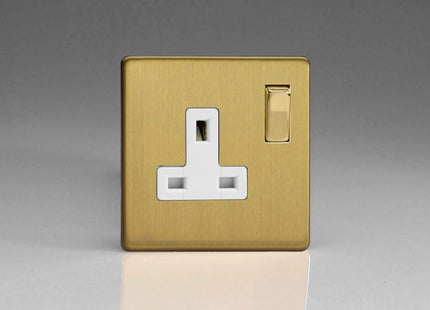 Varilight XDB4WS 13A Socket 1-Gang Brushed Brass White