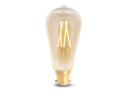 4lite WiZ Connected ST64 Amber White WiFi LED Smart Bulb B22 Bayonet Cap