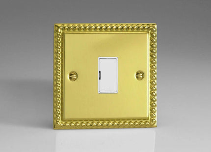 Varilight Classic Georgian Brass 13A Unswitched Fused Spur White Insert XG6UW