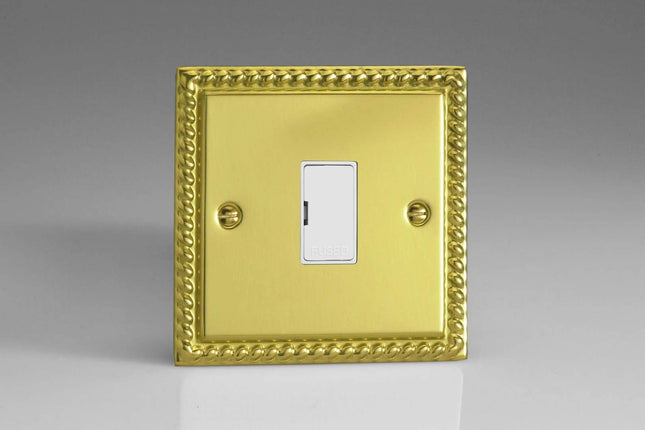 Varilight Classic Georgian Brass 13A Unswitched Fused Spur White Insert XG6UW