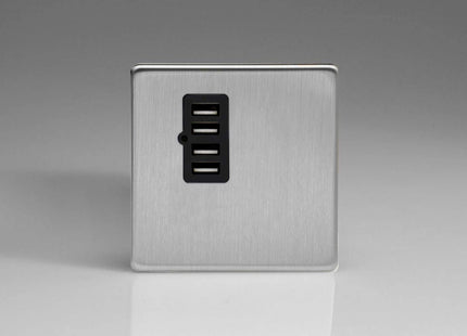 Varilight 4 Gang 5V DC 4800mA USB Charging Port (Single Plate)