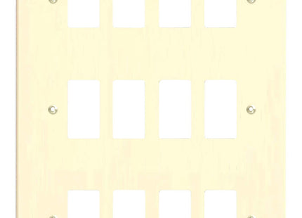 Varilight 12-Gang Grid Plate (Triple Twin Plate) White Chocolate XDWPG12-P