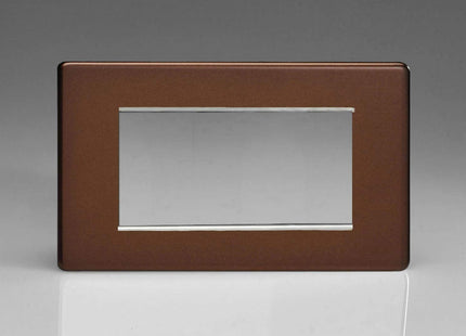 Varilight Data Grid Face Plate For 3 or 4 Data Module Widths Dimension Screwless Mocha XDMG4S