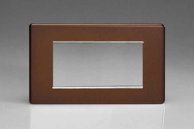 Varilight Data Grid Face Plate For 3 or 4 Data Module Widths Dimension Screwless Mocha XDMG4S