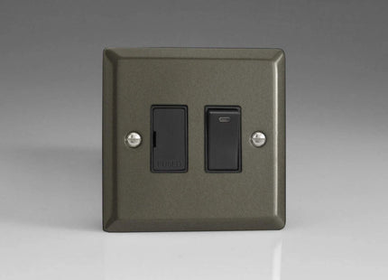 Varilight 13 Amp Switched with Neon Fused Spur Classic Graphite Finished Plate XP6NB