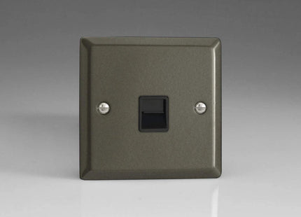 Varilight 1-Gang Telephone Master Socket Graphite XPTMB