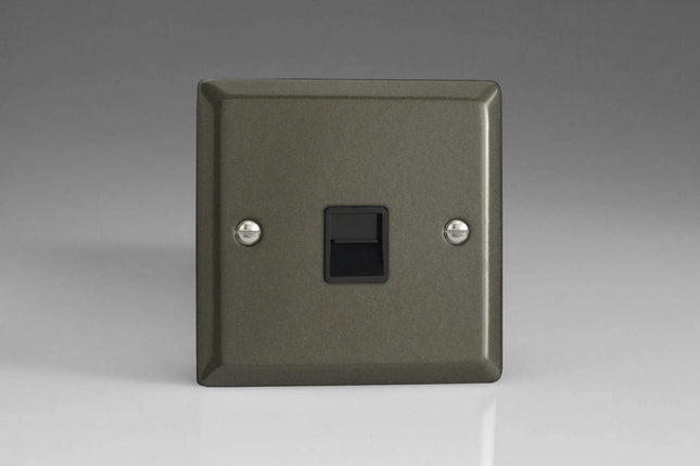 Varilight 1-Gang Telephone Slave (Extension) Plug Socket Graphite XPTSB