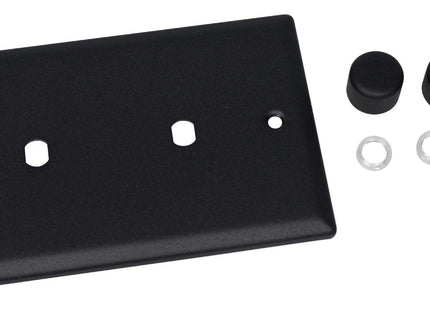 Varilight WYD2.MB Urban Matt Black 2-Gang Dimmer Plate Only + Dimmer Knobs (Twin Plate)